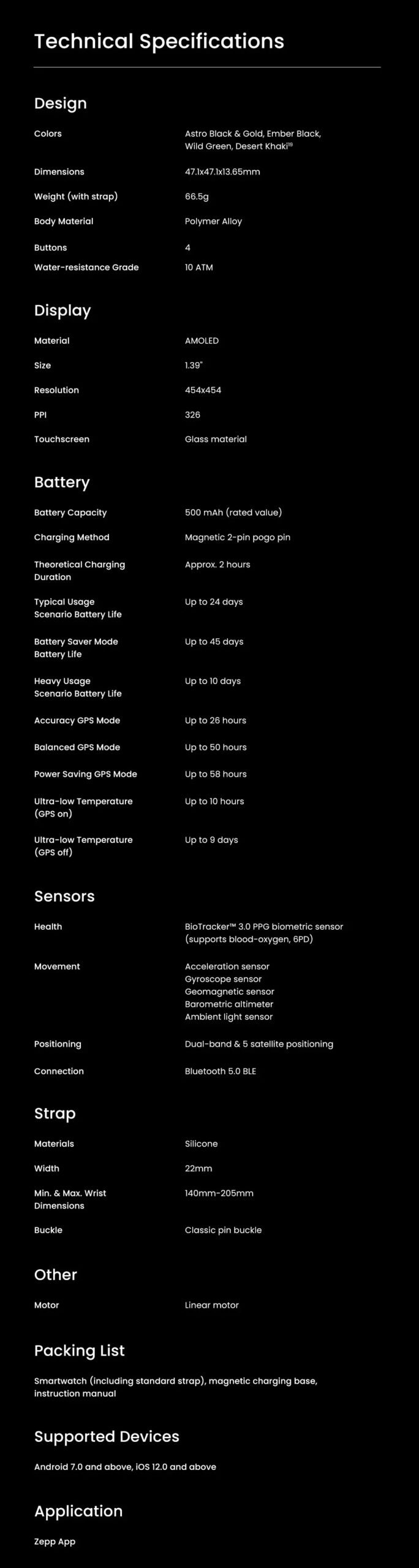 Amazfit T-Rex 2 GPS Smartwatch 1.4' Color Display Outdoor Watch for Android iOS 150+ Sports Modes Military Grade Fitness Tracker