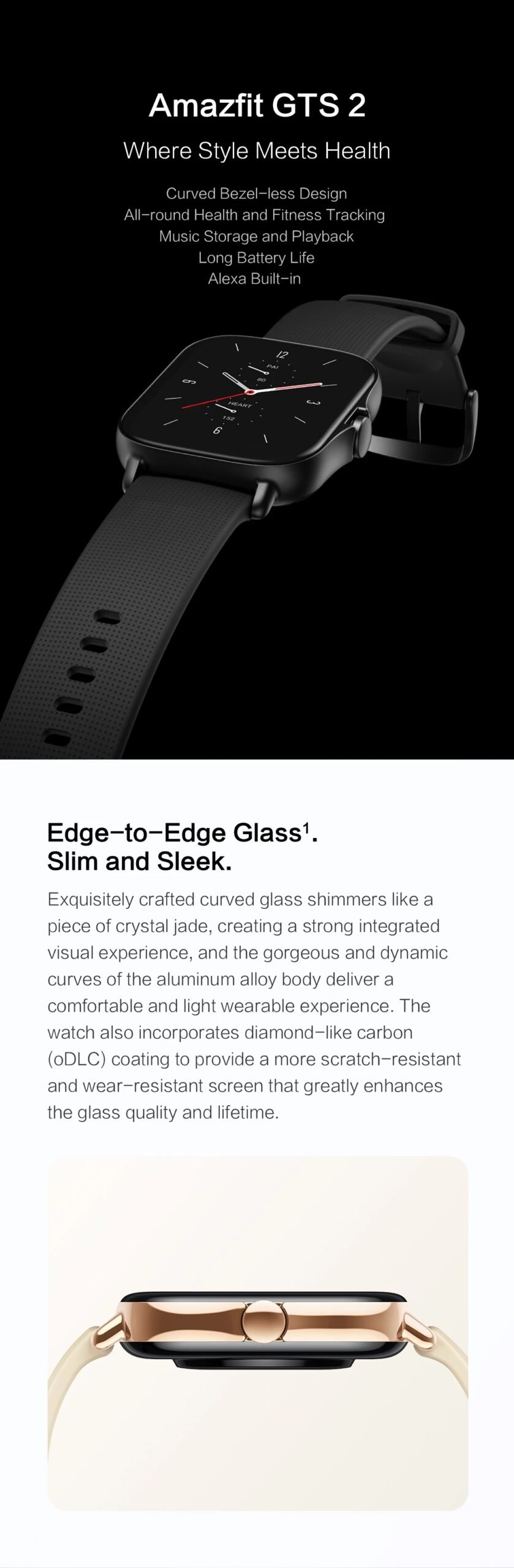 Original New Amazfit GTS 2 Smartwatch 5ATM Waterproof All-round Health Fitness Tracking Smart Watch For Android IOS 100New