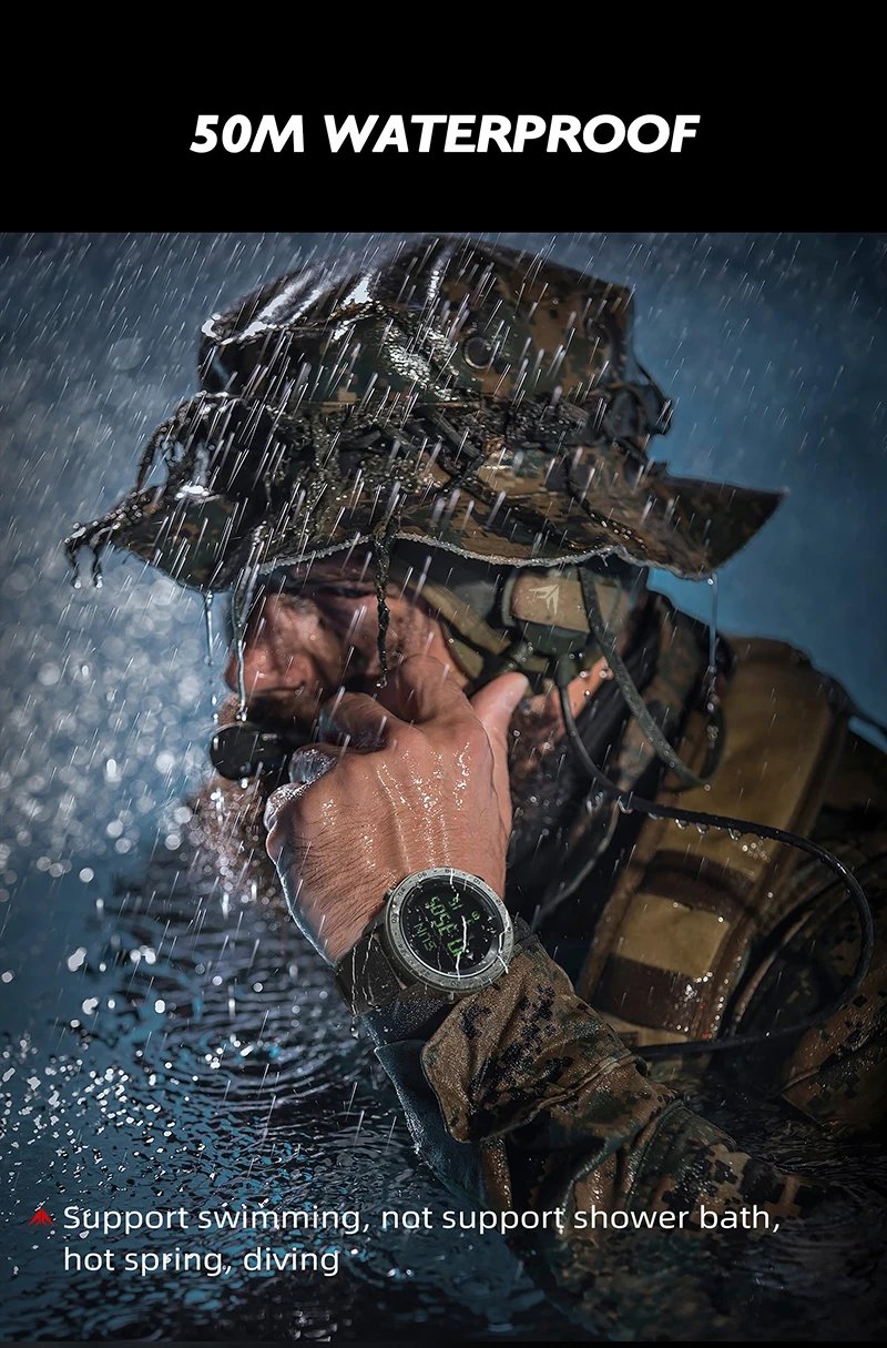 NORTH EDGE TANK 3 Men's Digital Militray Watches Outdoor Sports Watch Pedometer Calories Compass Waterproof 50M Wristwatches
