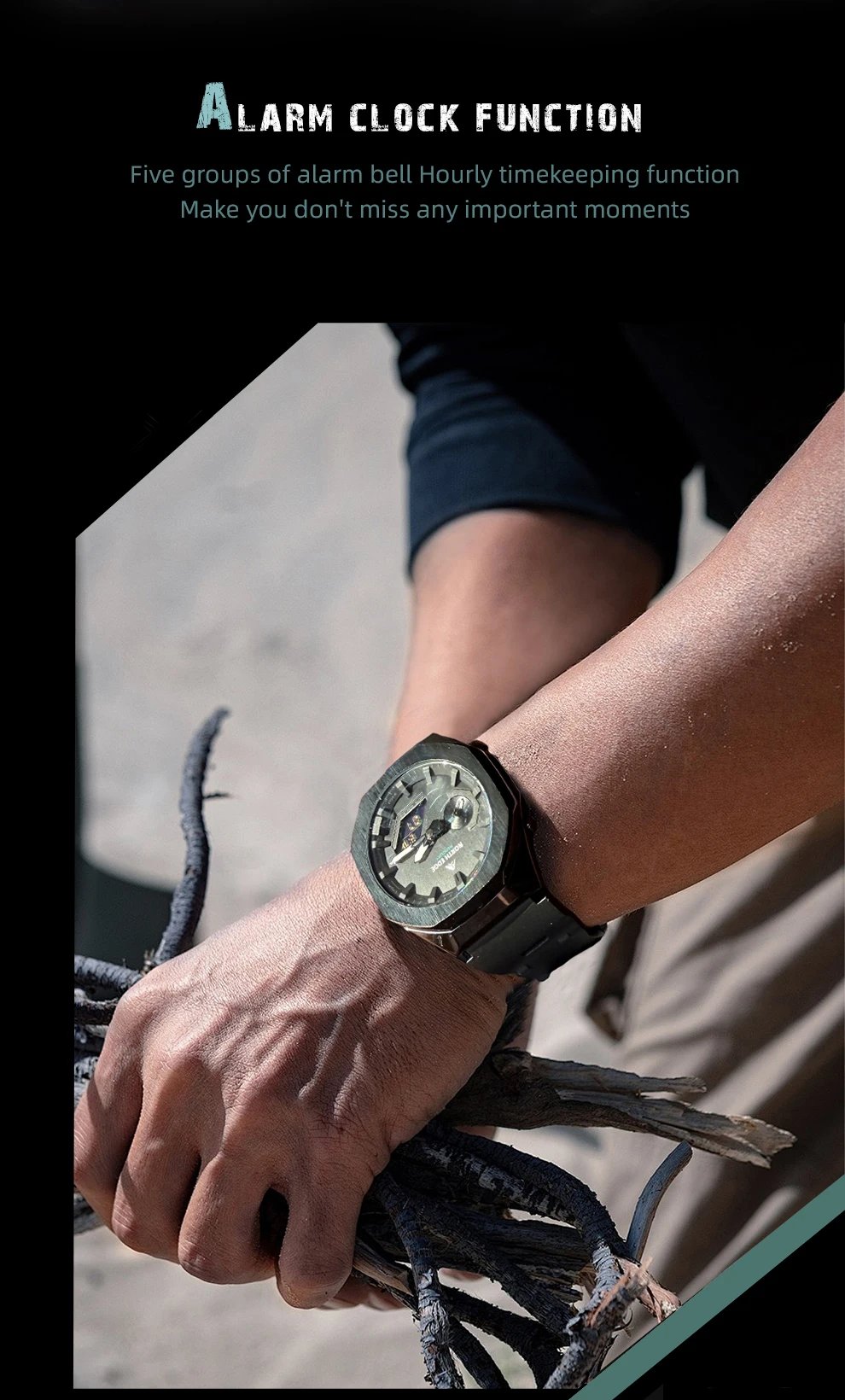 NORTH EDGE MERCURY Smartwatch for Men Digital Watch Military Sports Watches World Time LED Wristwatch Man Waterproof 50M