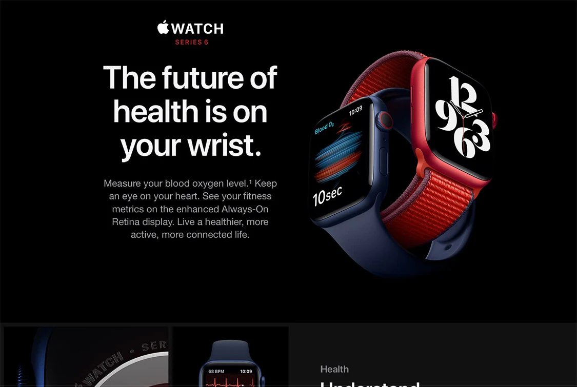 100% Original Apple Watch Series 6 44mm GPS Apple Watch S6 Aluminum Case with Sport Band iOS SmartWatch