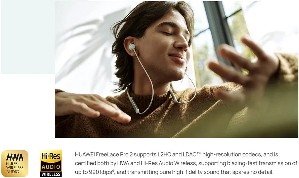 Original Huawei FreeLace Pro 2 Earphones Intelligent Active Noise Cancellation 2.0 Headphones Bluetooth Wireless Earbuds Headset