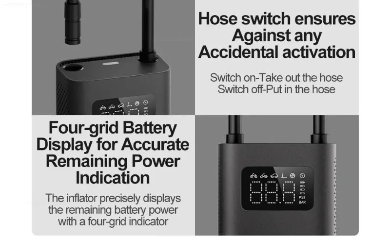 Xiaomi Mini Portable Air Pump 2 Mijia Electric Air Compressor Inflator Treasure Multitool for Cars, Motorcycles, Bicycles Balls