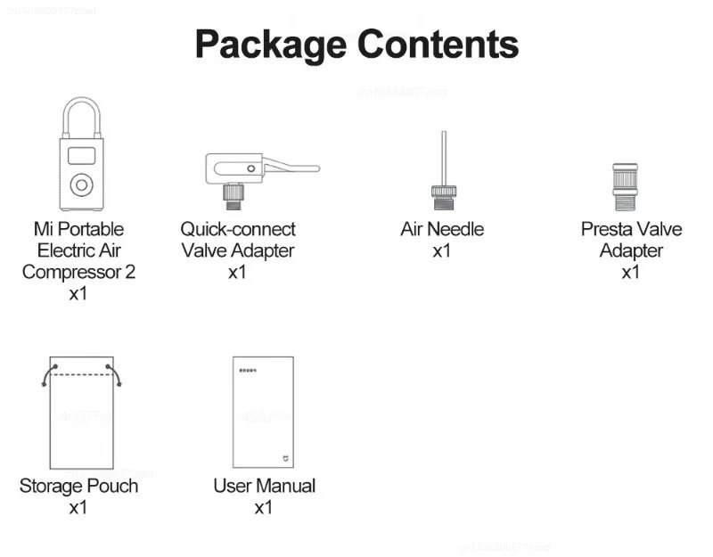 Xiaomi Mini Portable Air Pump 2 Mijia Electric Air Compressor Inflator Treasure Multitool for Cars, Motorcycles, Bicycles Balls