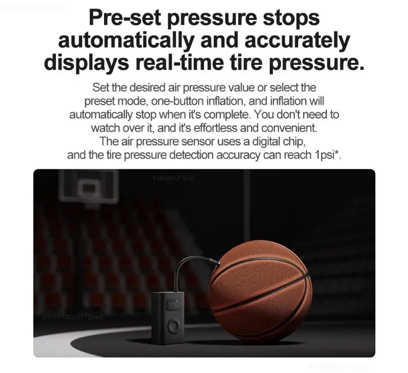 Xiaomi Mini Portable Air Pump 2 Mijia Electric Air Compressor Inflator Treasure Multitool for Cars, Motorcycles, Bicycles Balls