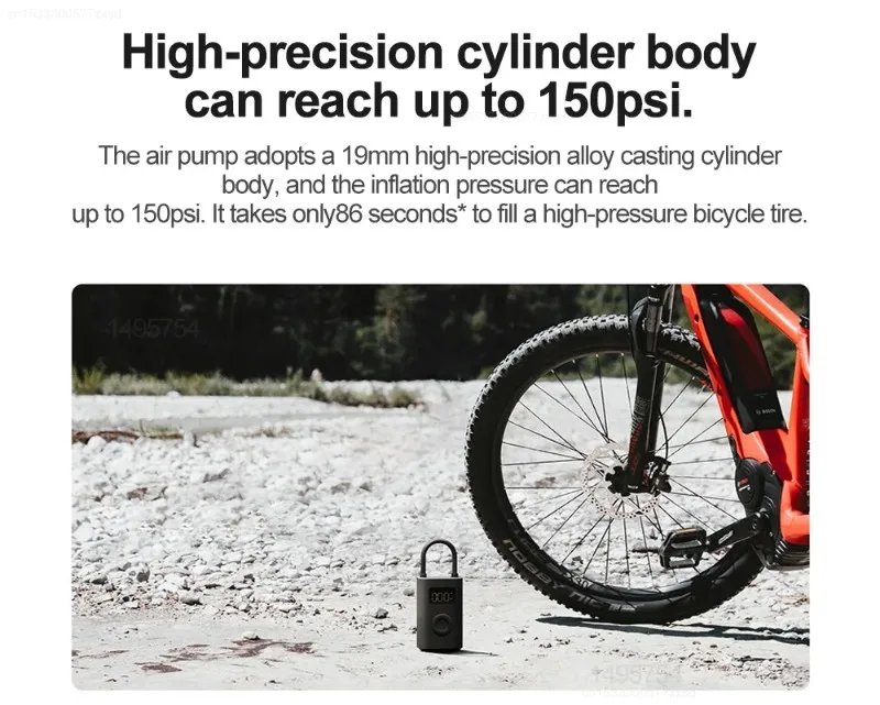 Xiaomi Mini Portable Air Pump 2 Mijia Electric Air Compressor Inflator Treasure Multitool for Cars, Motorcycles, Bicycles Balls