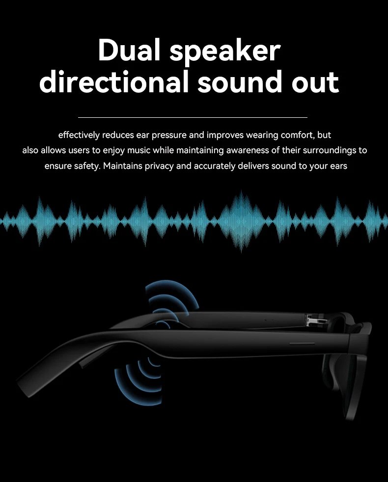 LAXASFIT 2025 New Men's Smart Glasses Women's Bluetooth Glasses Voice Call Control Music UV Polarized Sunglasses