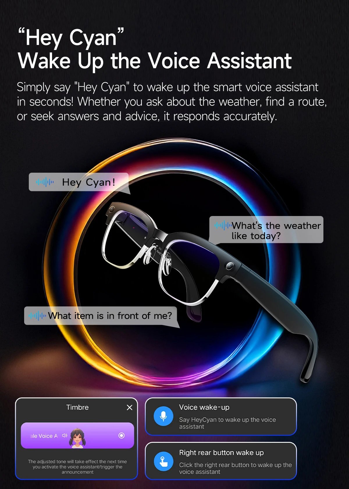 New Business 4K HD Color Change AI Smart Glasses 800W Pixel Camera 1080P Video AI Chat Music Player Call AI Sports Glasses Men