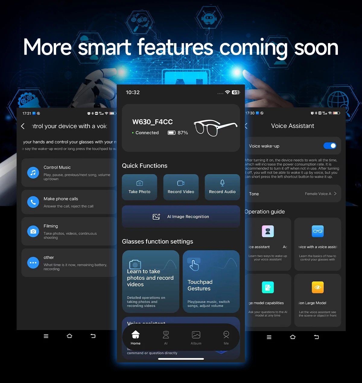 New Business 4K HD Color Change AI Smart Glasses 800W Pixel Camera 1080P Video AI Chat Music Player Call AI Sports Glasses Men