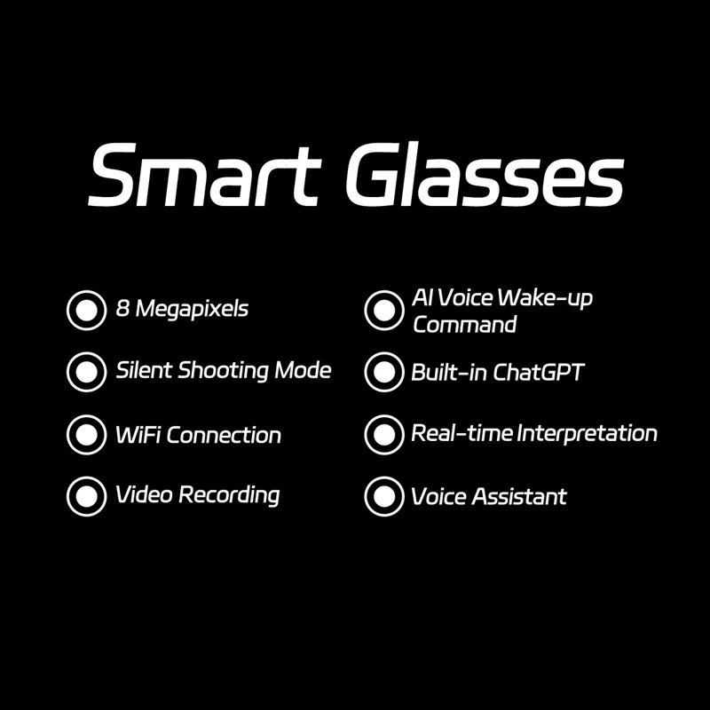 AIMB Smart Glasses AI Voice Assistant Bluetooth Call With HD Camera Fashion Glasses Outdoor Sports Sunglasses for Men Women