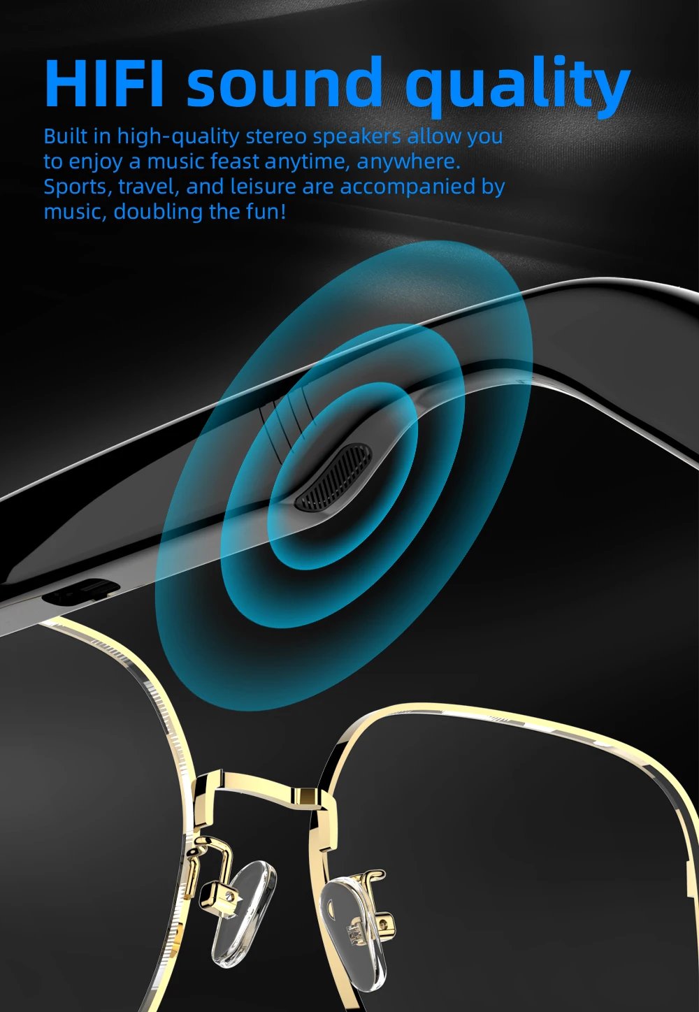 Fashion Bluetooth V5.3 smart glasses eye glass Outdoor HD Call Music Wireless SG16 PRO Headphones Anti-touch UV For Men Women Fashion Bluetooth V5.3 smart glasses eye glass Outdoor HD Call Music Wireless SG16 PRO Headphones Anti-touch UV For Men Women