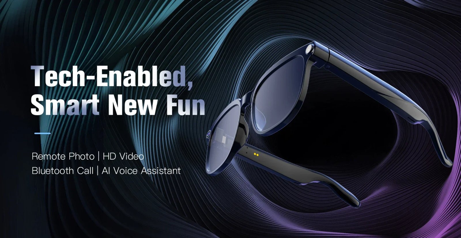 Yaocx New AI Smart 800W Camera Smart Glasses Remote Photography HD Video Bluetooth Call 290mah Directional Sound Smart Glasses