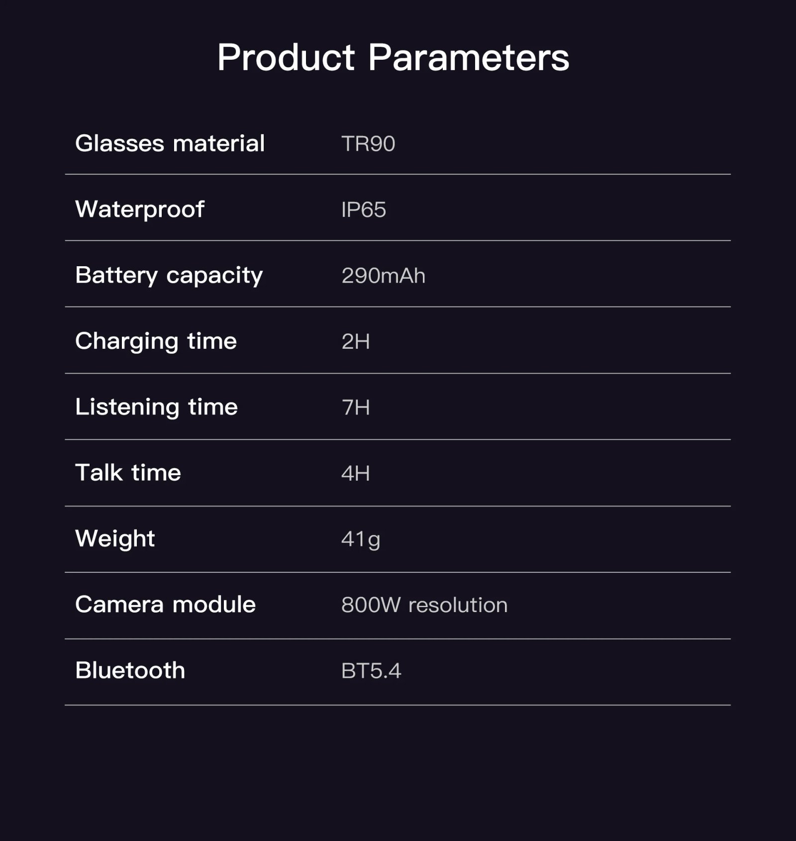 Yaocx New AI Smart 800W Camera Smart Glasses Remote Photography HD Video Bluetooth Call 290mah Directional Sound Smart Glasses