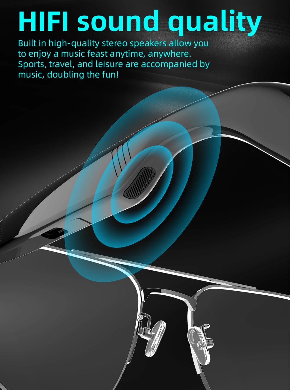 SG-15 Pro New Smart Wireless Bluetooth Glasses Listen to Music Answer the Phone Men and Women Fashion Anti-blue Light Glasses