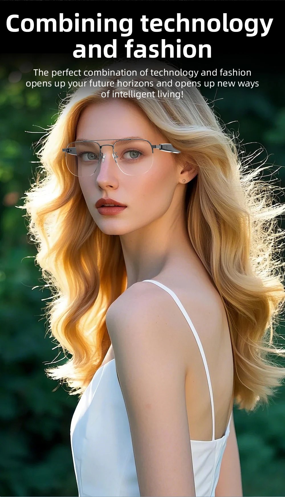 SG-15 Pro New Smart Wireless Bluetooth Glasses Listen to Music Answer the Phone Men and Women Fashion Anti-blue Light Glasses