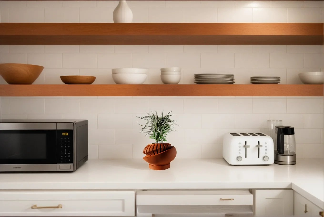 Modern Minimalist 3D Printed Plant Pot – Biodegradable Flower Planter for Home Decor, Eco-Friendly Sustainable Gift (Luxar)