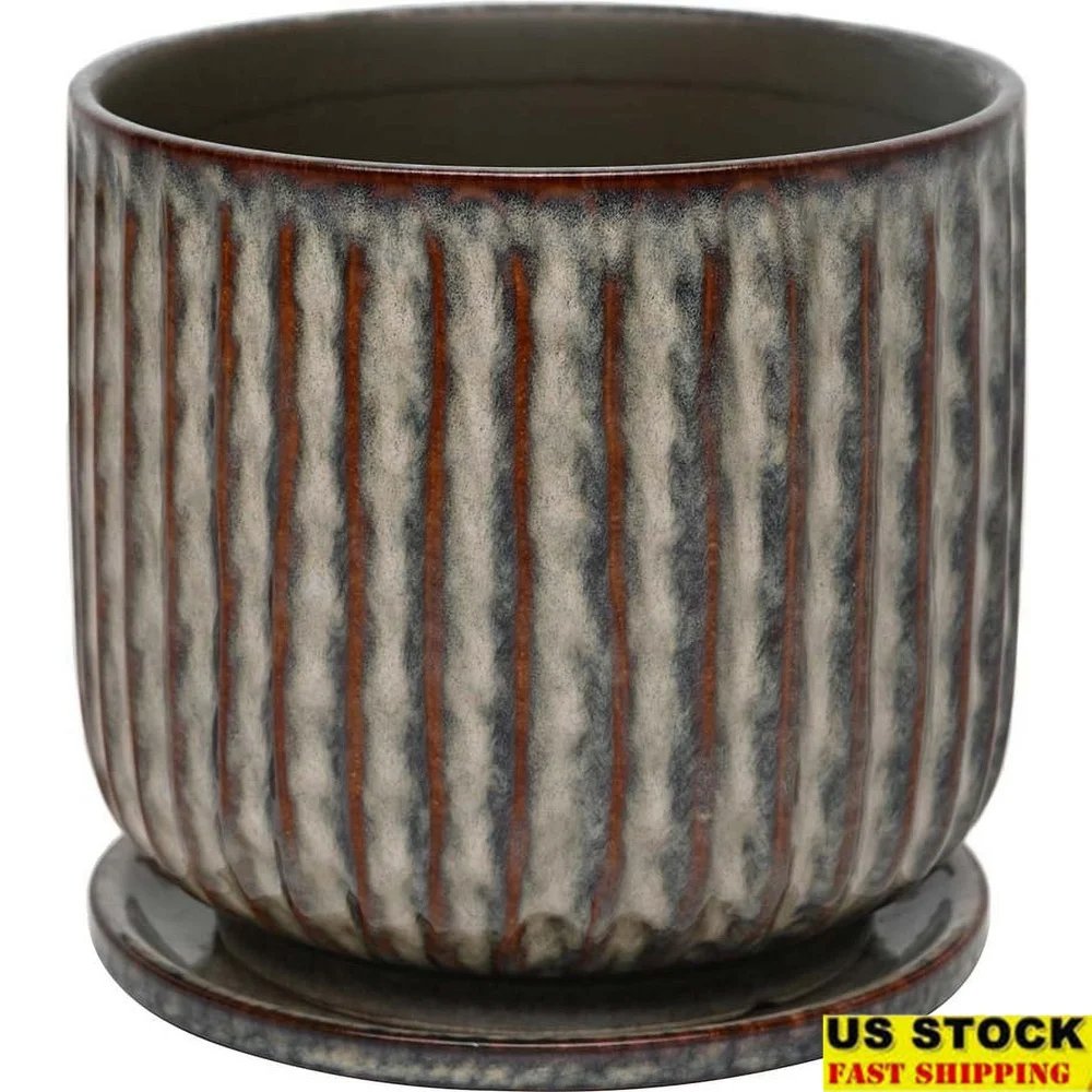 Modern Ceramic Planter With Saucer