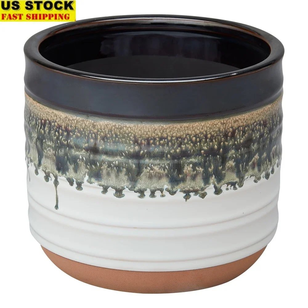 8-Inch Round Ceramic Planter