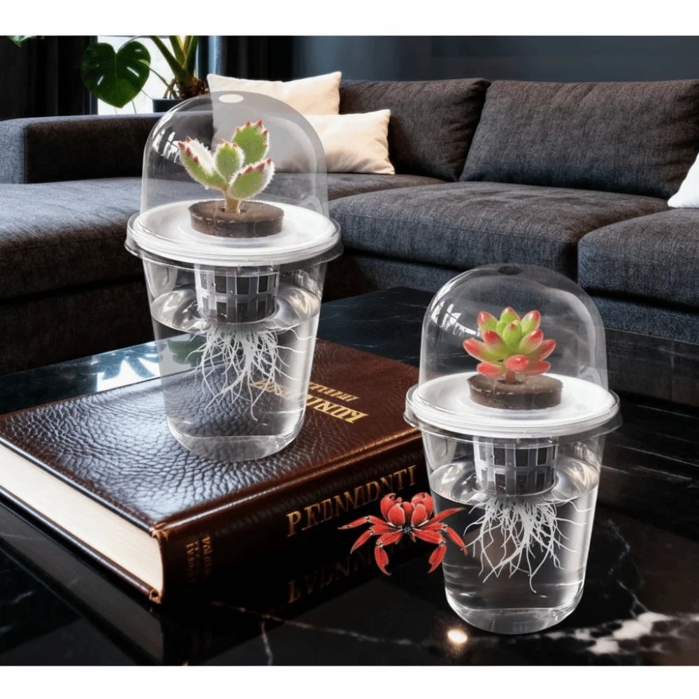 Plastic hydroponic seed planting pot - transparent and durable gardening seedling cup - reusable cup for observing plant roots Plastic hydroponic seed planting pot - transparent and durable gardening seedling cup - reusable cup for observing plant roots