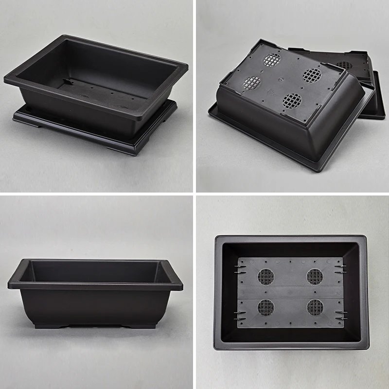 Outdoor Garden Landscape Bonsai Tray Square Rectangular Flowerpots Imitation Purple Clay Succulent Plants Pots Pots for Plants