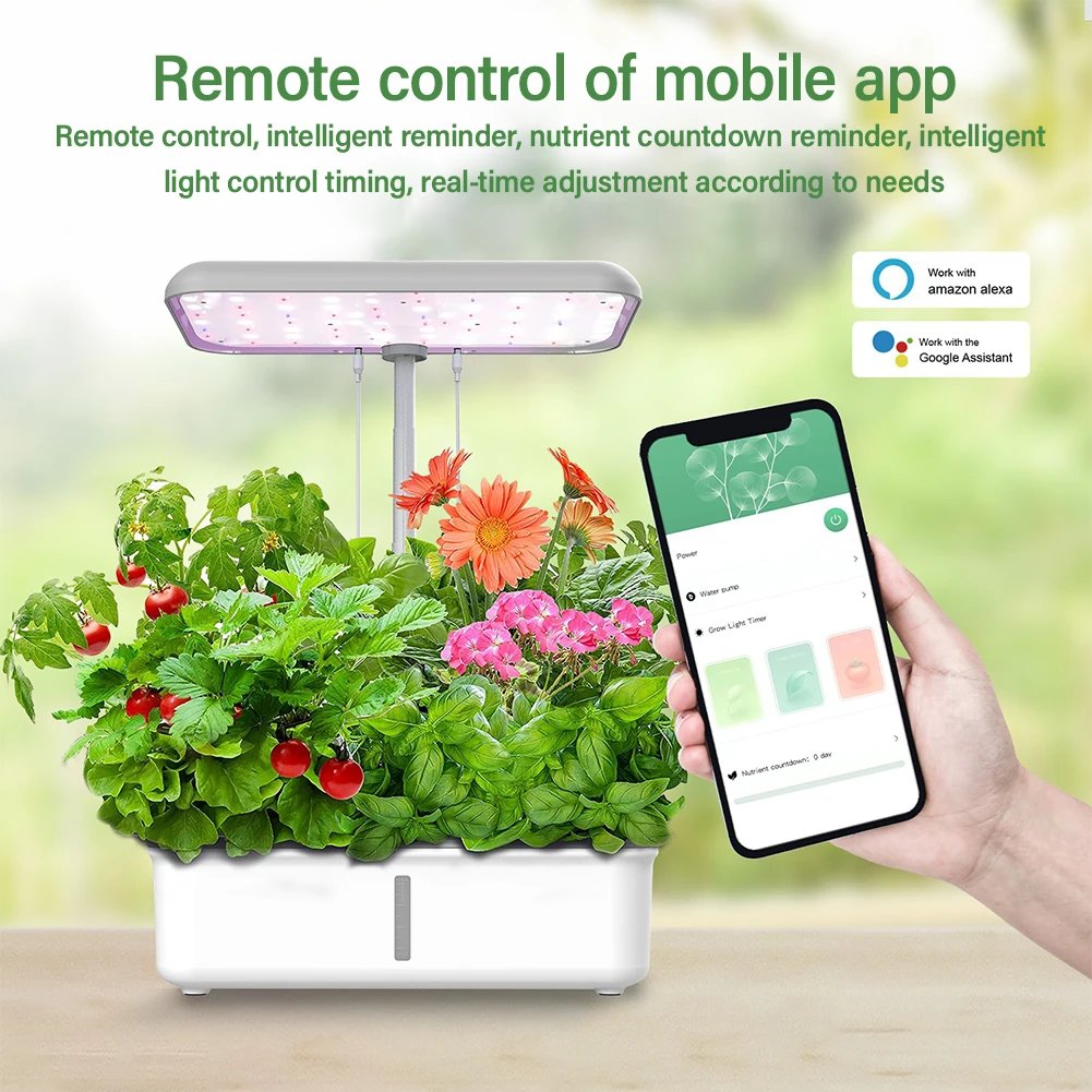 Tuya WiFi Plant Hydroponics System Growing LED Light Soilless Smart Planting Machine Self Watering Indoor Home Gardening Planter Tuya WiFi Plant Hydroponics System Growing LED Light Soilless Smart Planting Machine Self Watering Indoor Home Gardening Planter