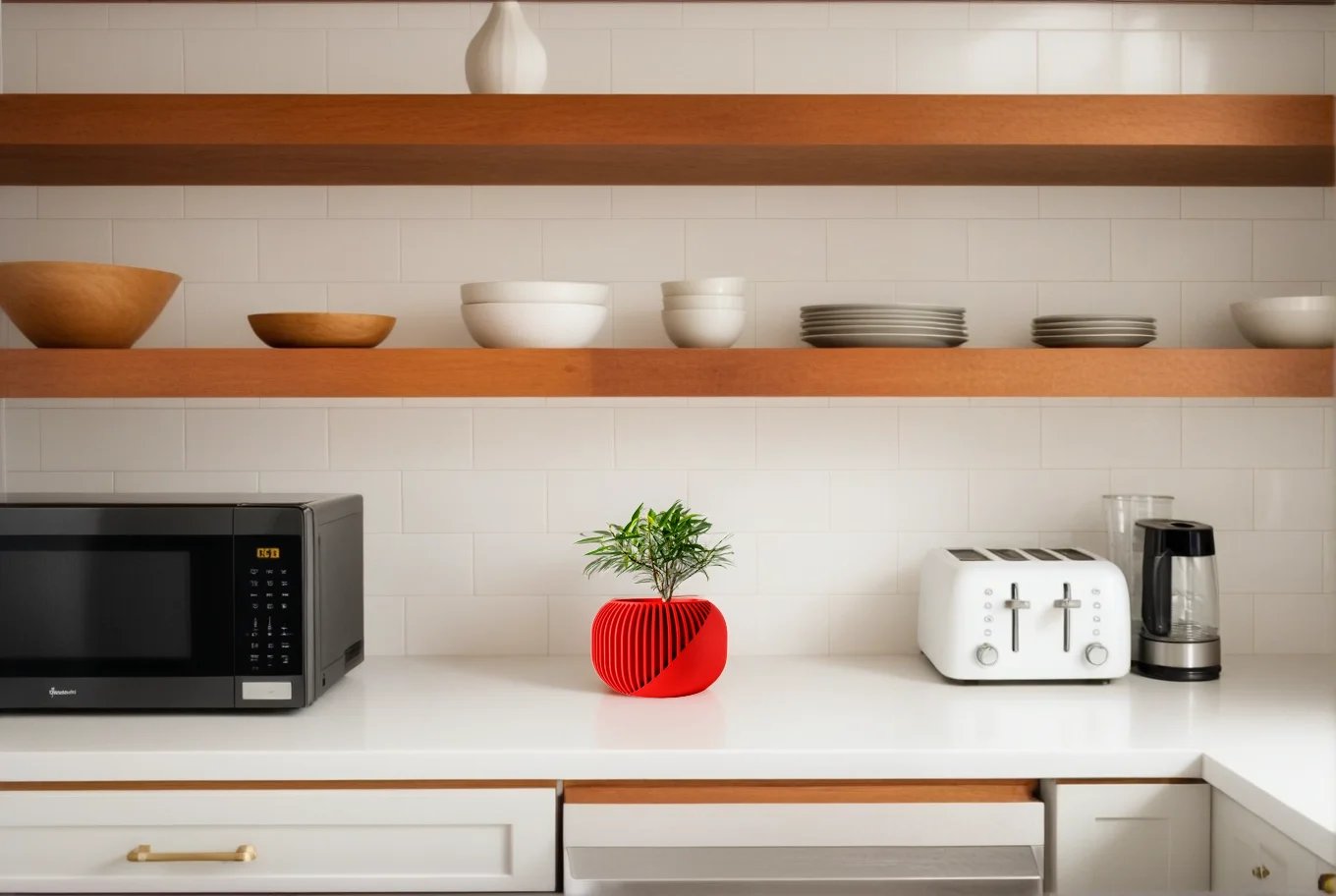 Modern Minimalist 3D Printed Plant Pot – Biodegradable Flower Planter for Home Decor, Eco-Friendly Sustainable Gift (Narvo)