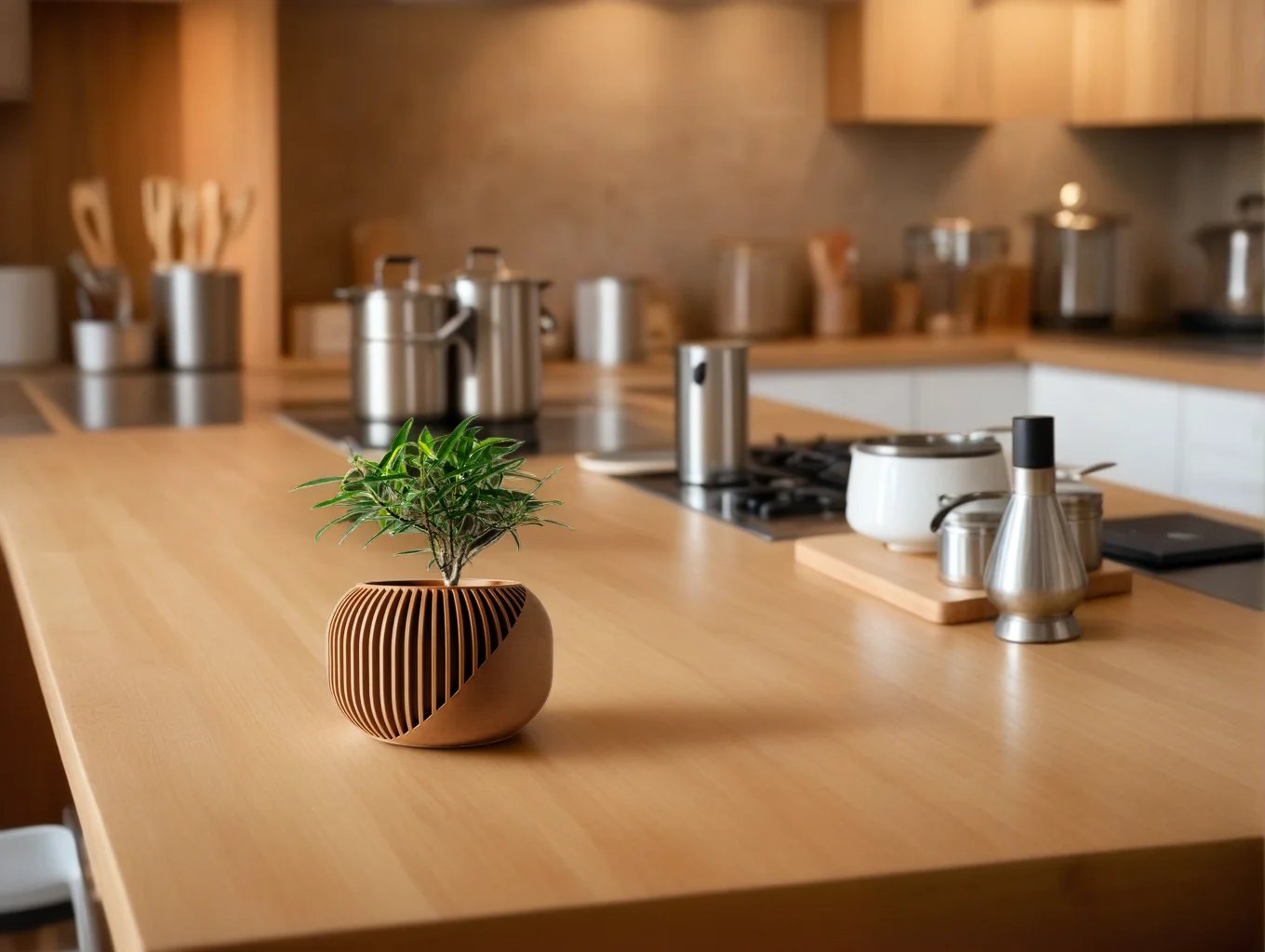 Modern Minimalist 3D Printed Plant Pot – Biodegradable Flower Planter for Home Decor, Eco-Friendly Sustainable Gift (Narvo)