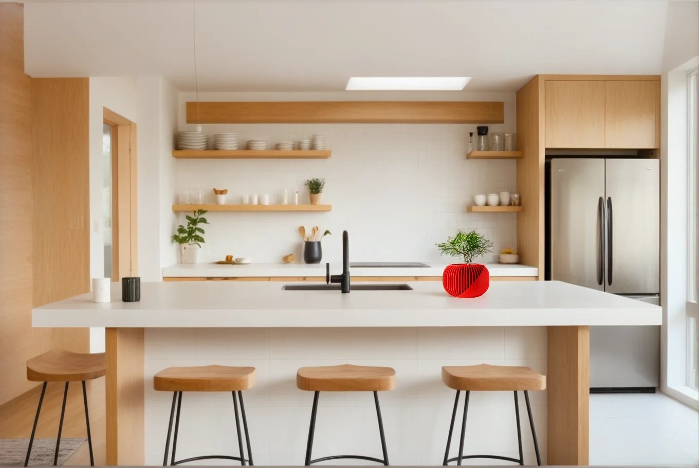 Modern Minimalist 3D Printed Plant Pot – Biodegradable Flower Planter for Home Decor, Eco-Friendly Sustainable Gift (Narvo)