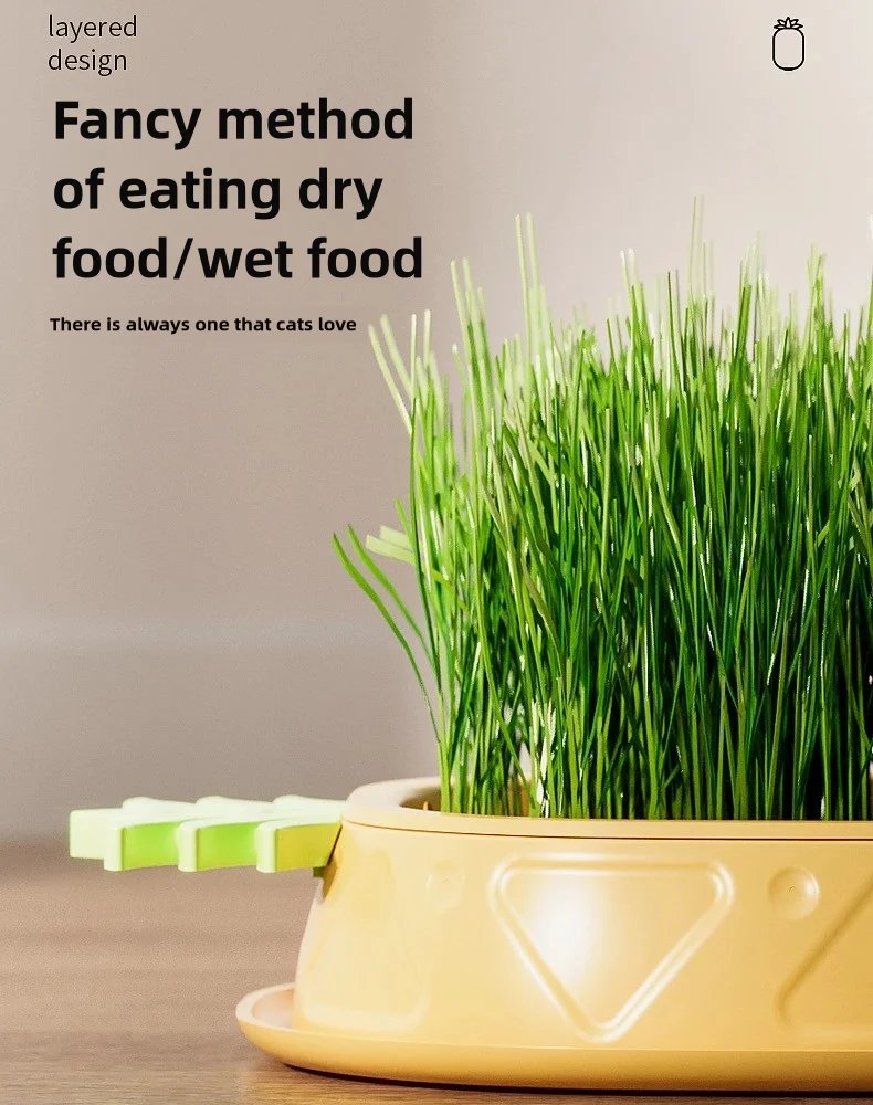 Hydroponic Cat Grass Planter Cat Grass Planter Tray Pineapple Design Plant Germination Tray Wheat Grass Growing Pot Nursery Cat