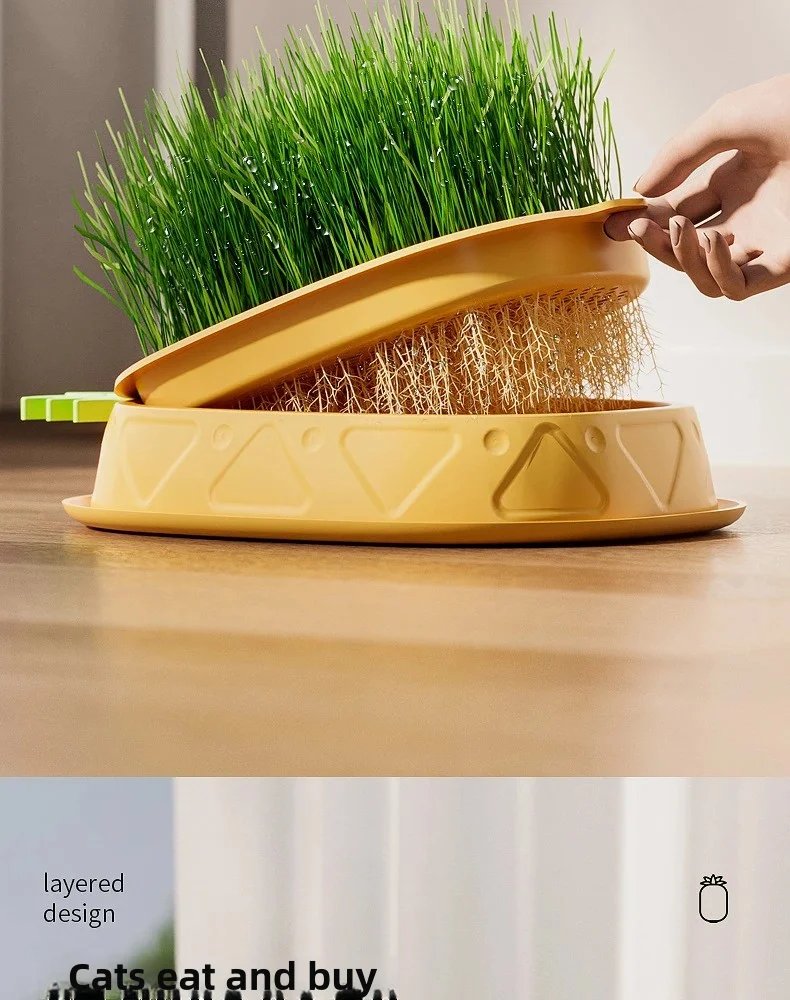 Hydroponic Cat Grass Planter Cat Grass Planter Tray Pineapple Design Plant Germination Tray Wheat Grass Growing Pot Nursery Cat