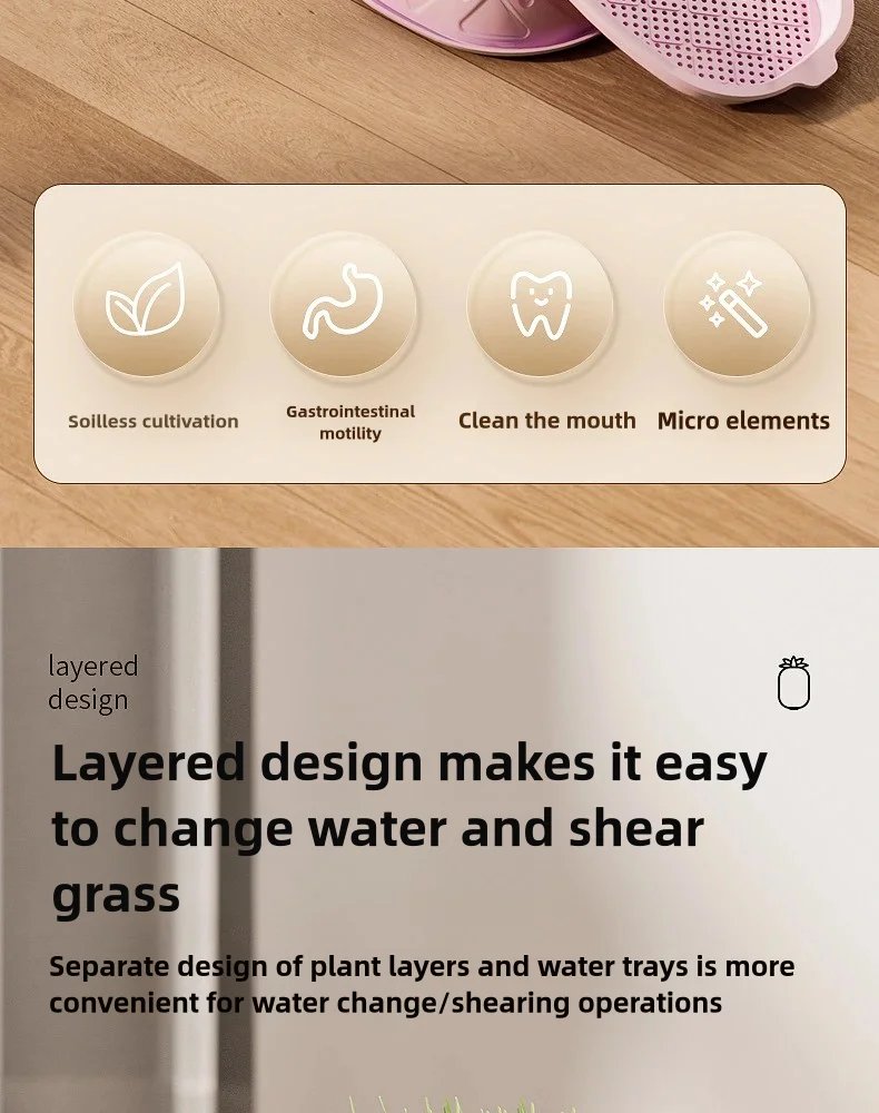 Hydroponic Cat Grass Planter Cat Grass Planter Tray Pineapple Design Plant Germination Tray Wheat Grass Growing Pot Nursery Cat