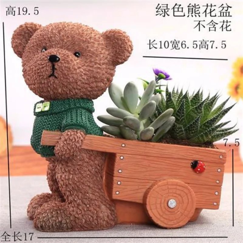 Cartoon Plant Flowerpot Creative Indoor Hand Color Resin Fleshy Anthurium Fortune Tree Green Plant Flowerpot Flower Home