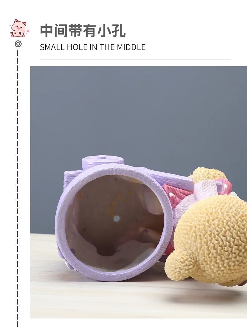 Cartoon Plant Flowerpot Creative Indoor Hand Color Resin Fleshy Anthurium Fortune Tree Green Plant Flowerpot Flower Home