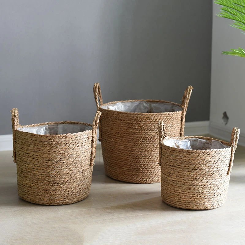 Nordic Handmade Straw Woven Basket