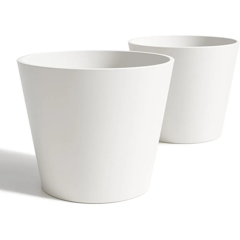 Extra Wide Resin Planter Set