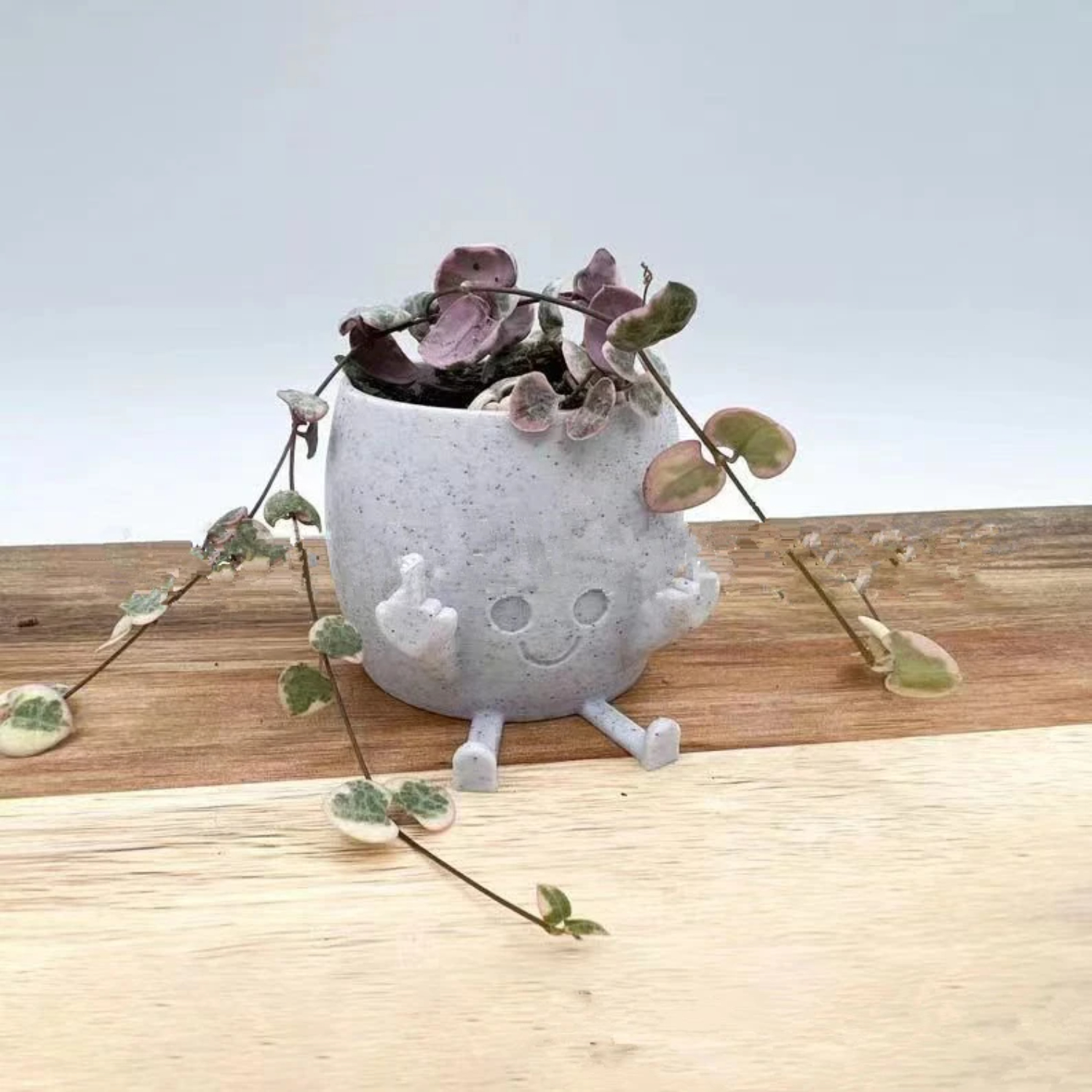 Cute Middle Finger Happy Planter Kawaii Succulent Planter Pot Flower Green Plants Pot Household Office Table Mini Decorate Groot