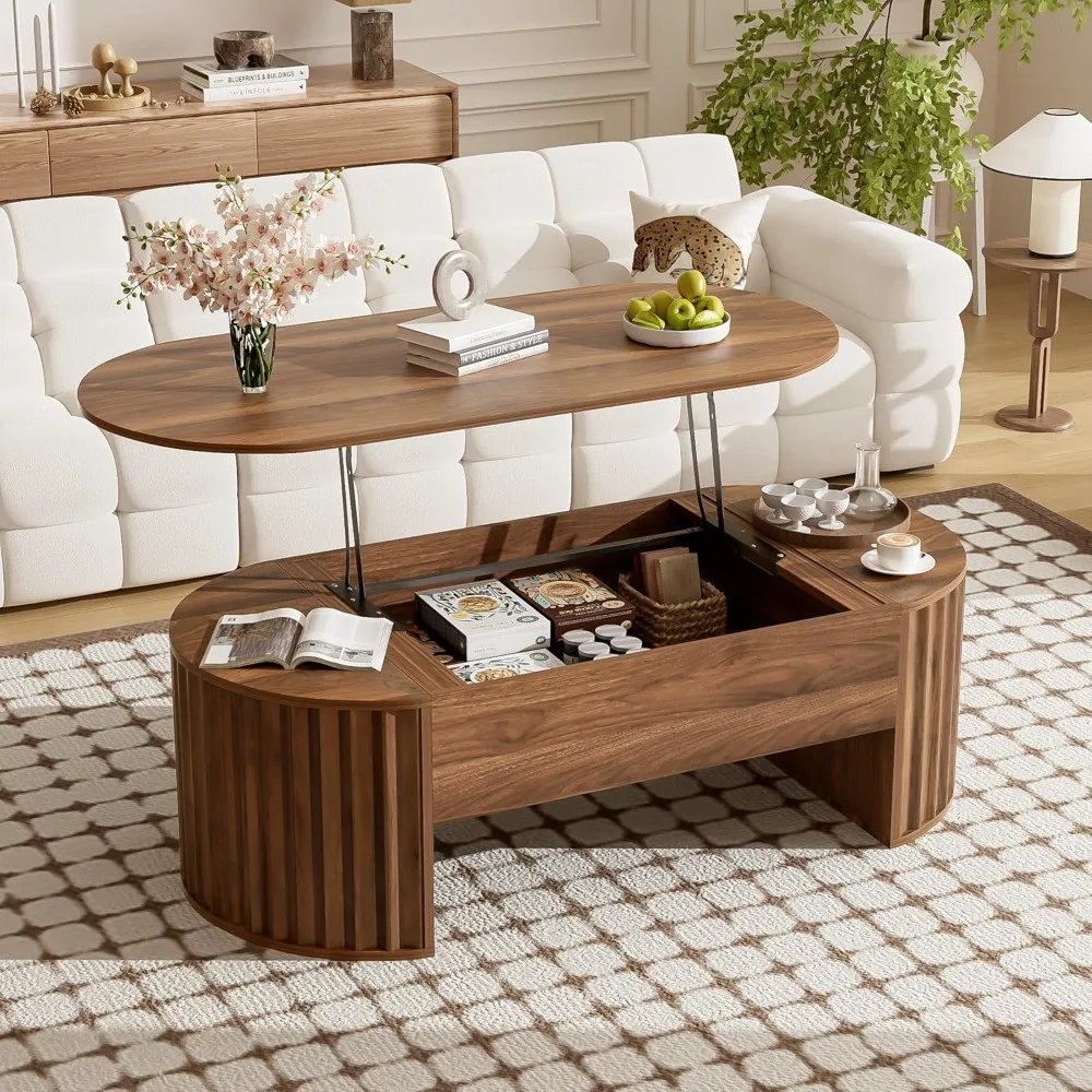 Oval Lift-Top Smart Coffee Table