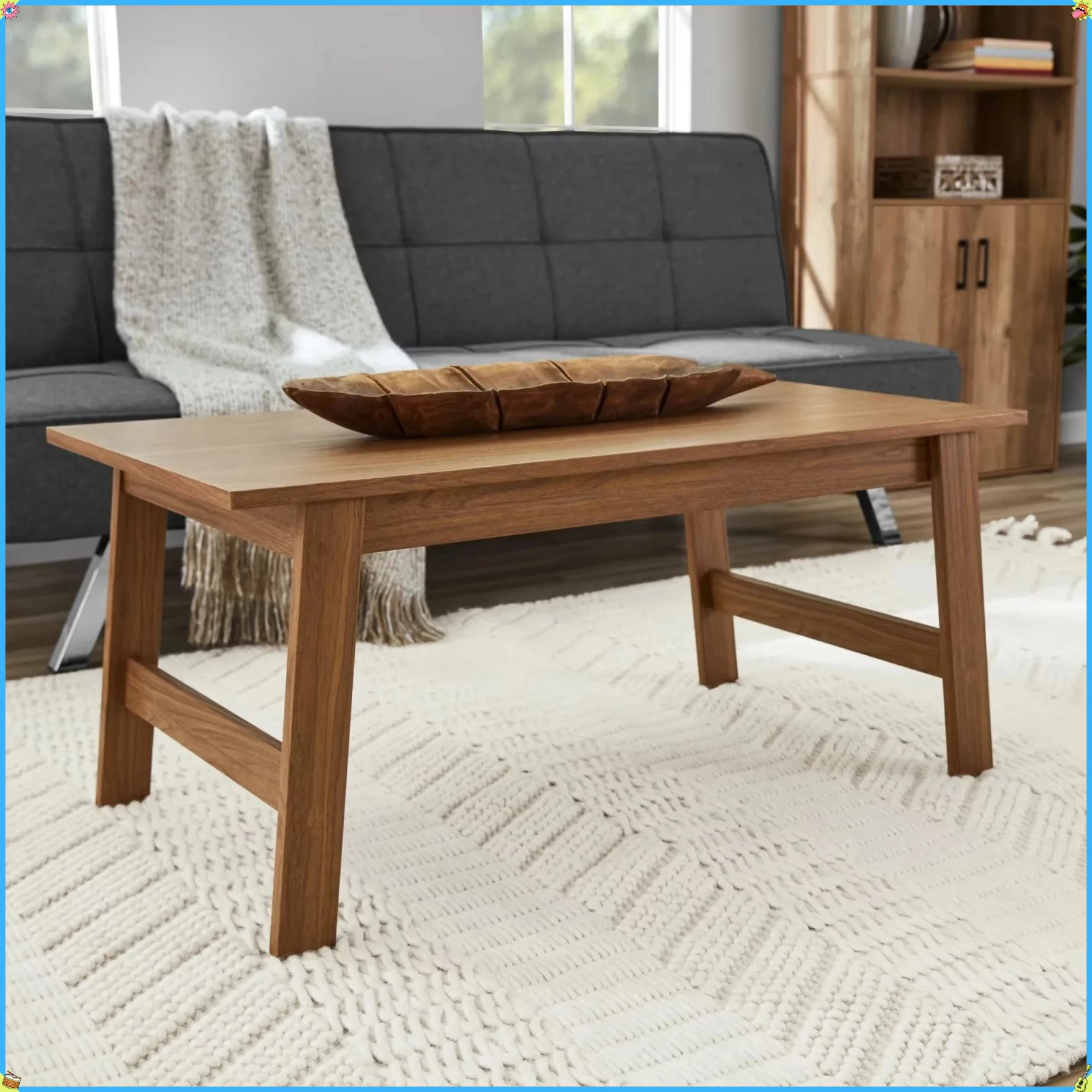 Walnut Rectangular Coffee Table Modern