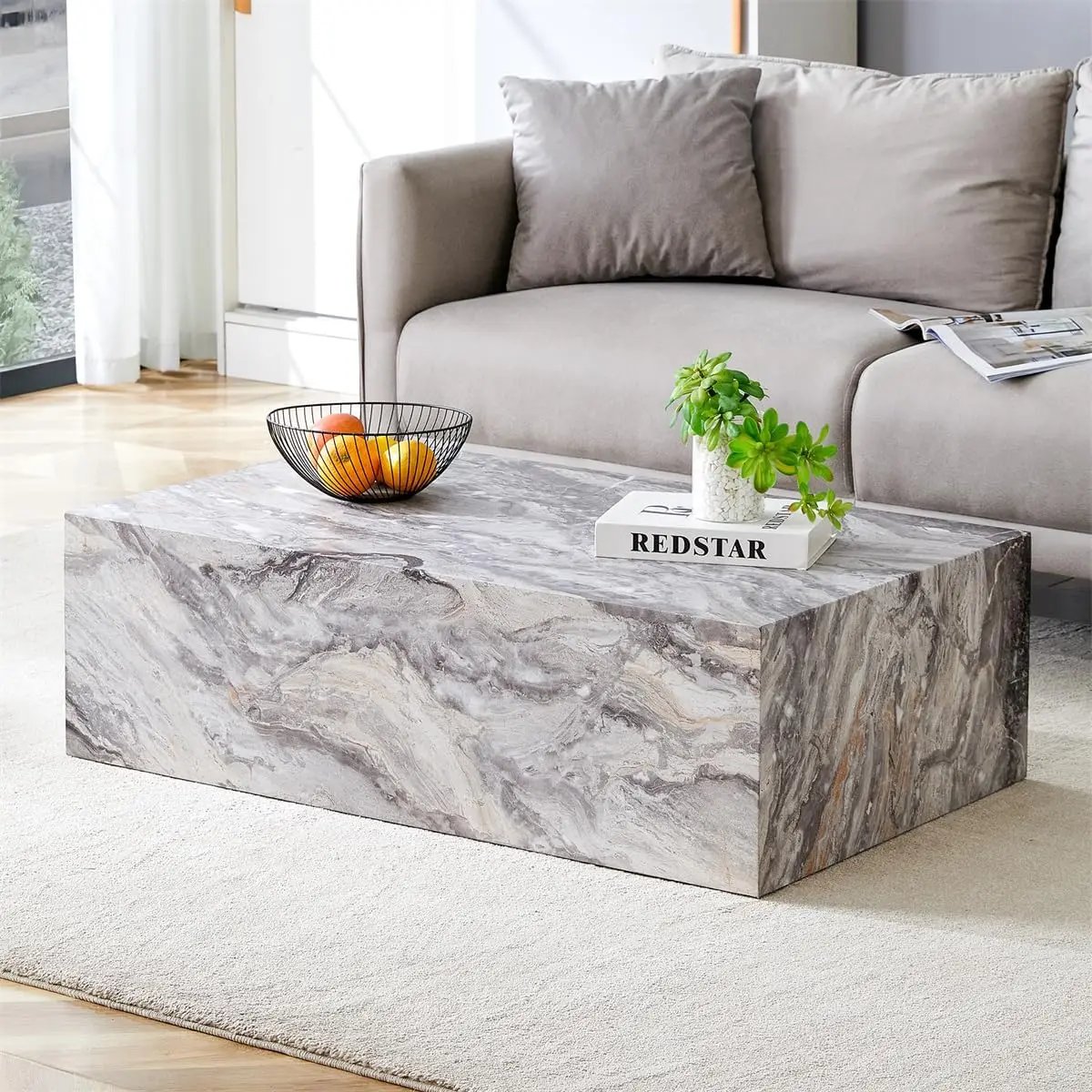 Modern Faux Marble Coffee Table