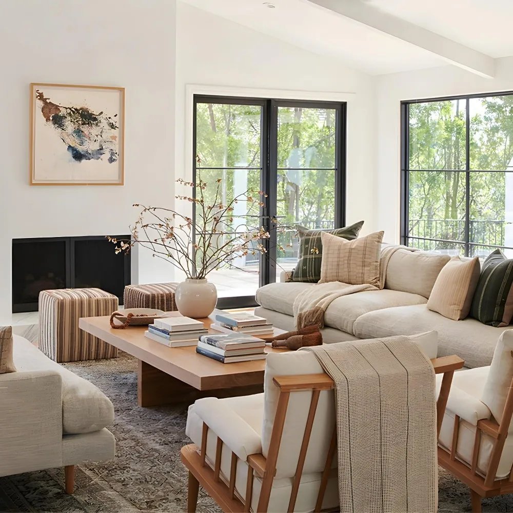 Rectangle Coffee Table Solid Wood Cross Legs Cocktail Table Pine Living Room Table Nordic Style Restaurant Hotel Homestay