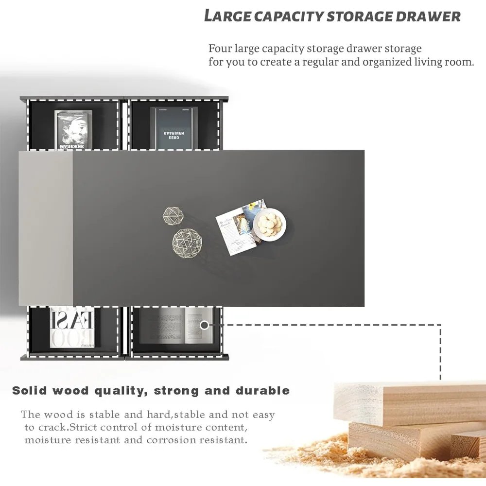 Extendable Modern Coffee Table Storage - Image 4