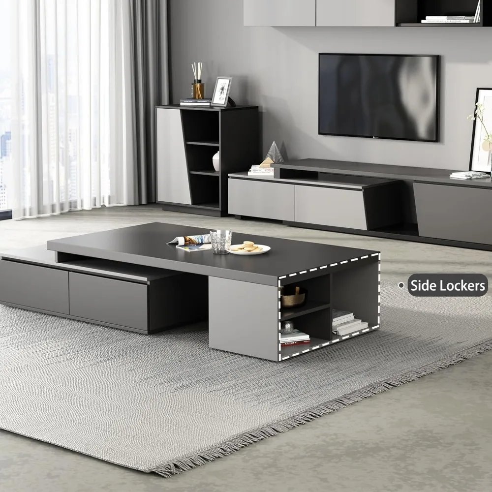 Extendable Modern Coffee Table Storage - Image 6
