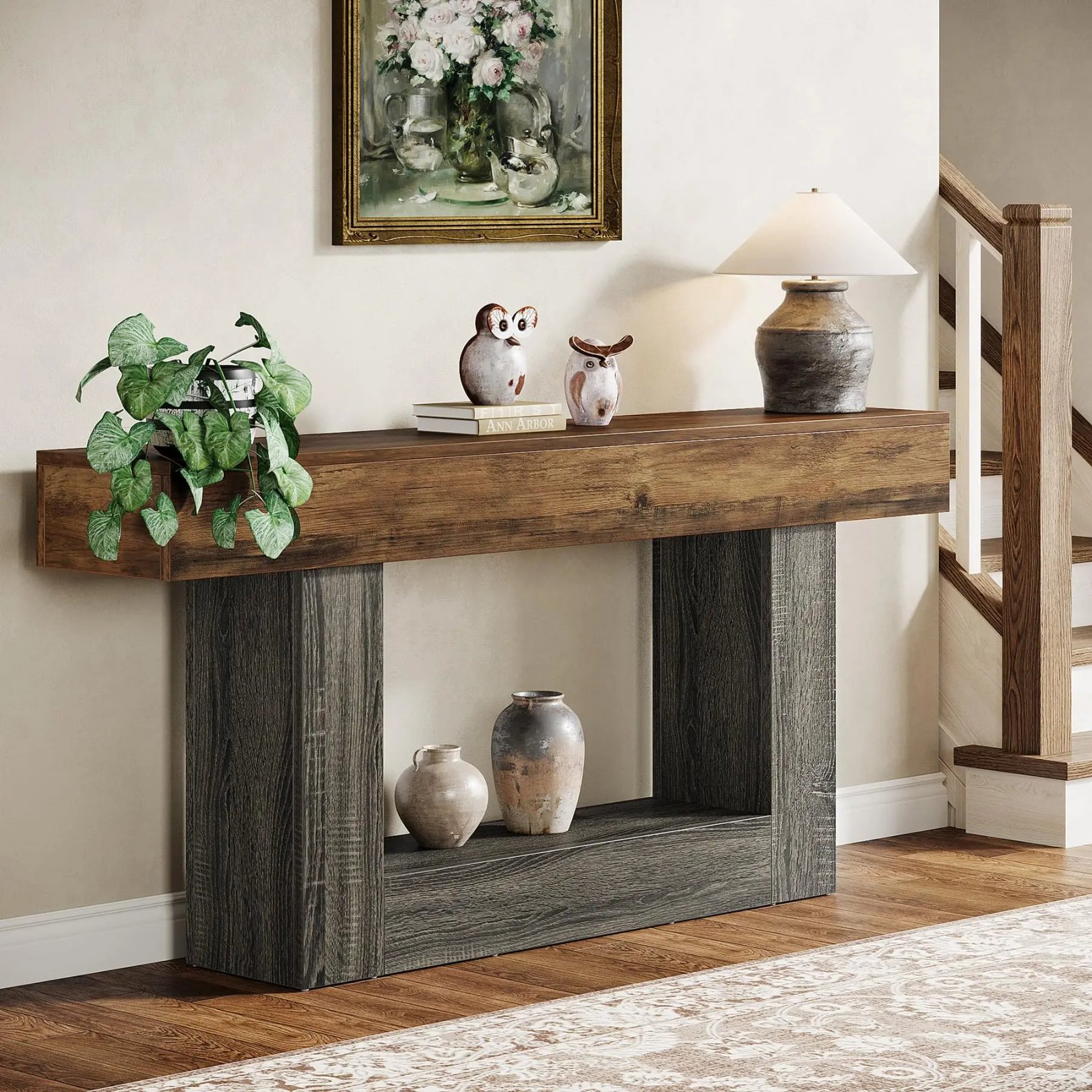 Tribesigns Farmhouse 2-Tier Console Table - Image 6