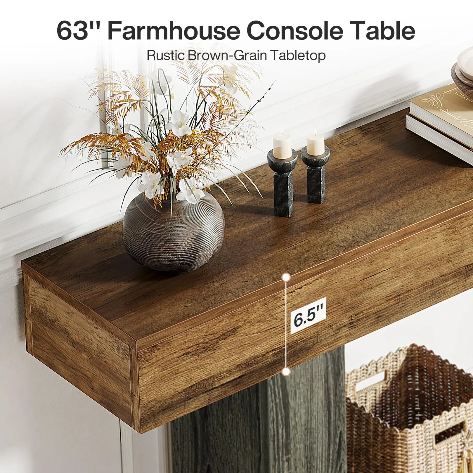 Tribesigns Farmhouse 2-Tier Console Table - Image 5