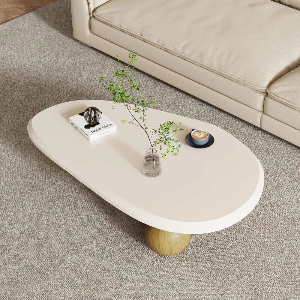 Small Coffee Table, Mid Century Vintage Oval Coffee Table, Rustic Mini Center Tables for Living Room, Small Spaces