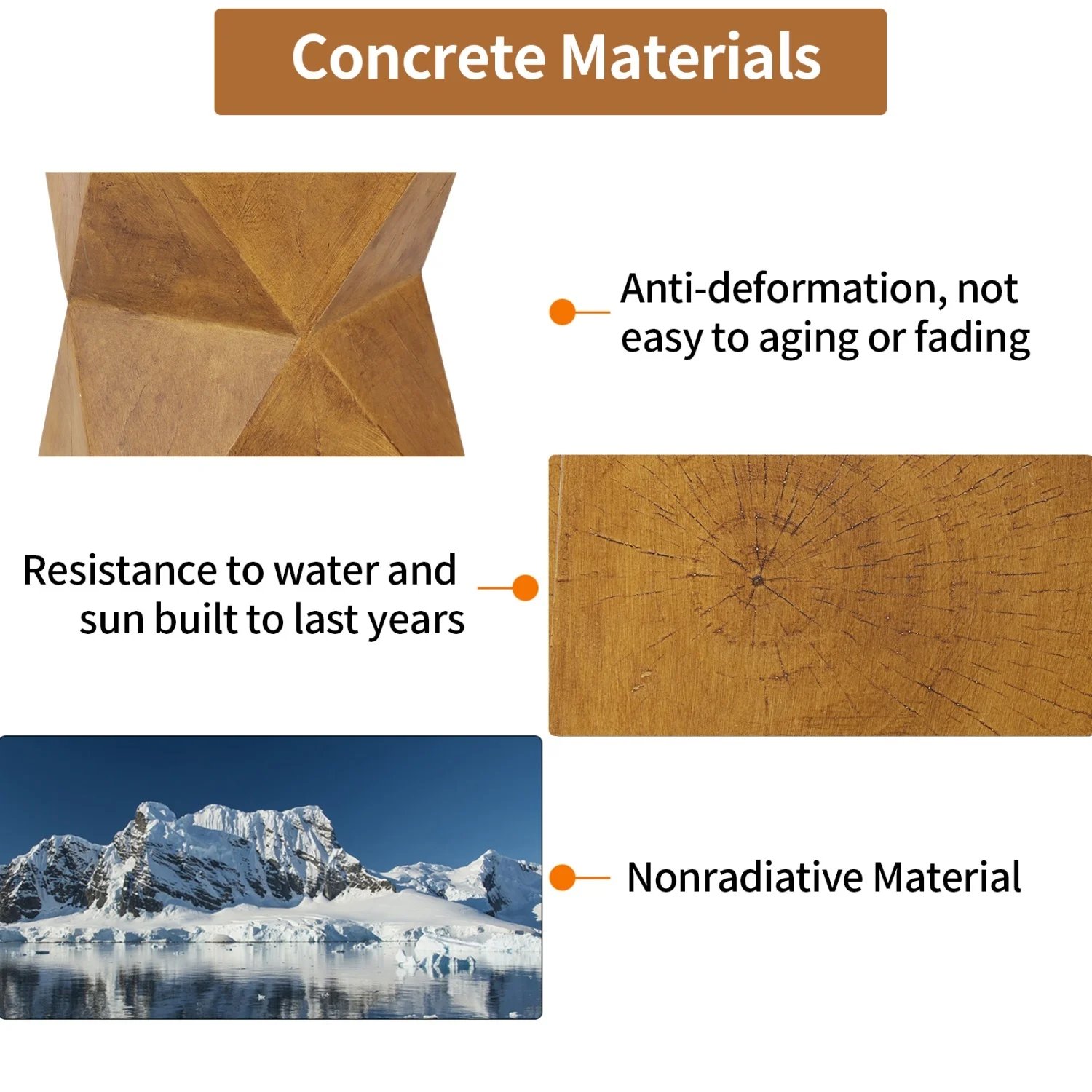 Modern Concrete Side Table for Living Room Bedroom Accent Table End Table Desk Garden Stool Home Furniture