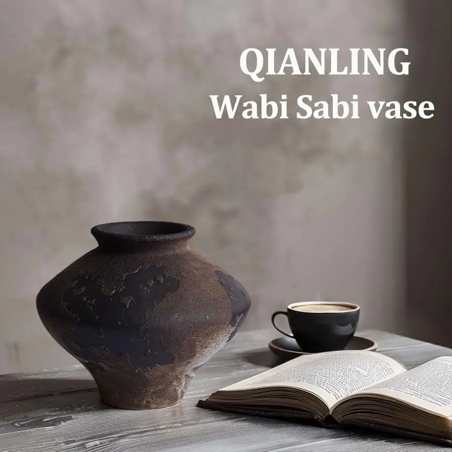 Rustic Wabi Sabi Ceramic Vase - Image 3