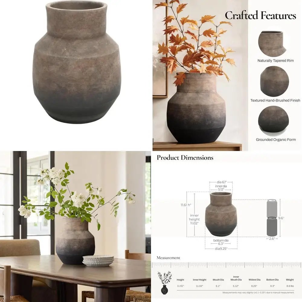 Rustic Terracotta Gradient Round Vase