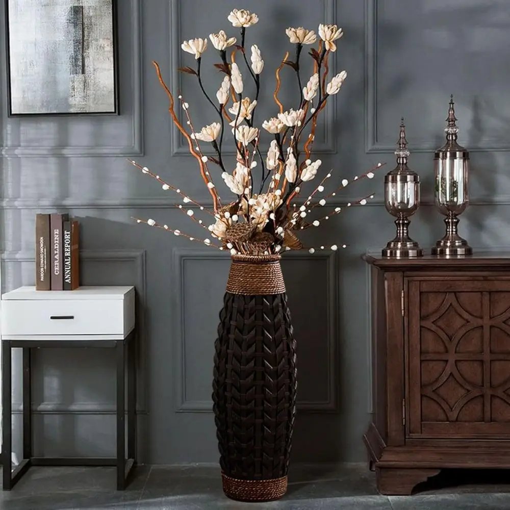 Rustic Art Deco Rattan Vase Rustic Art Deco Rattan Vase