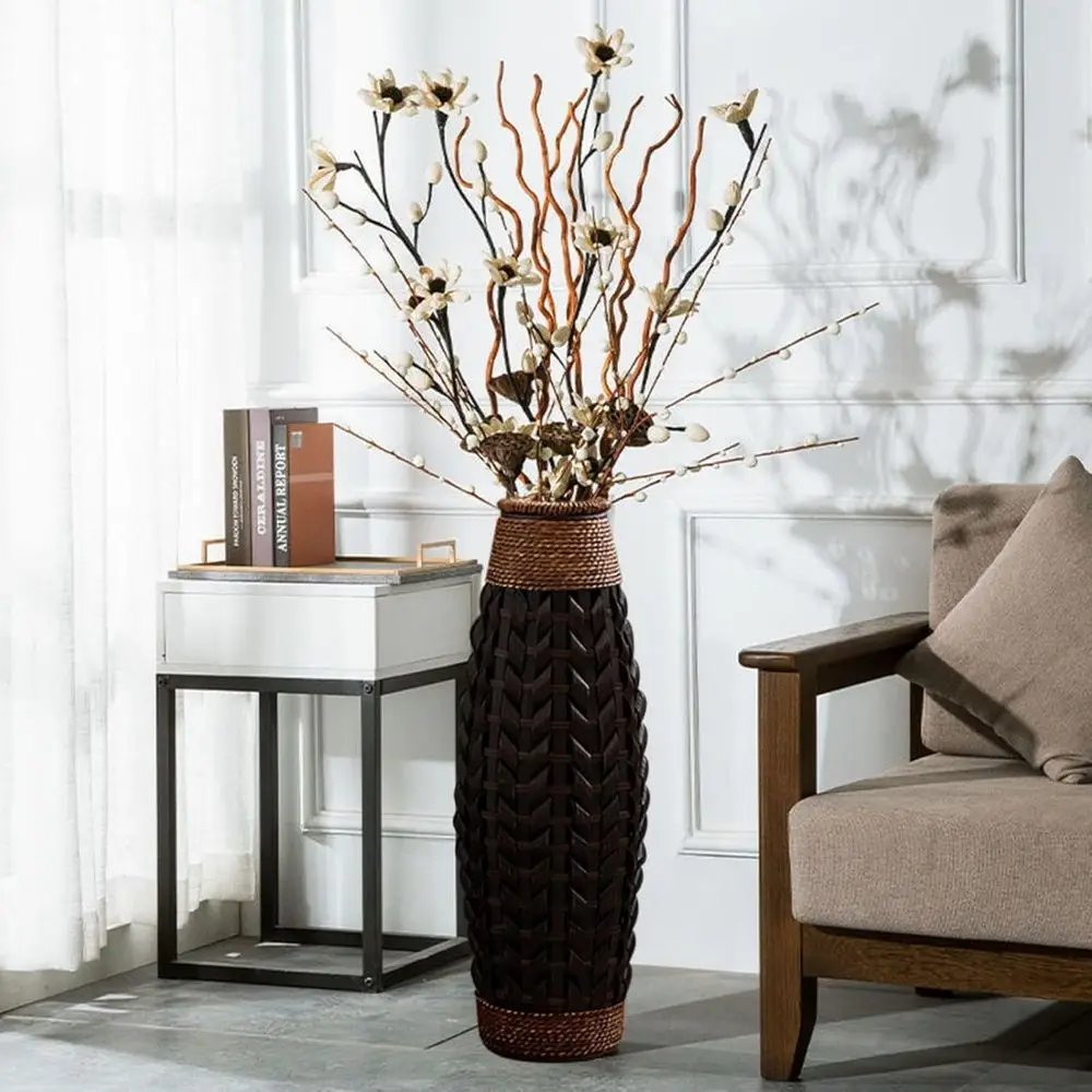 Rustic Art Deco Rattan Vase - Image 5